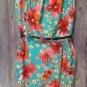 Sexy Vacation Dress Turquoise With Large Tropical Flowers Choice 1XL 2XL or 3XL