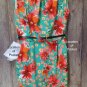 Sexy Vacation Dress Turquoise With Large Tropical Flowers Choice 1XL 2XL or 3XL