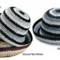 Hat Hand Crocheted using Straw Ladies Wide Brim Straw Summer Sun TOYO Bowler