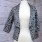 Gray and Black Blazer Bolero Geometric Thread Work Jacket size M