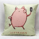 When is a Pig a Ham? When he takes a INSTAHAM! Square Sham Pillow Case