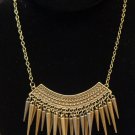 Spike Necklace Bronze Plated Punk Gothic