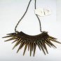 Spike Necklace Bronze Plated Punk Gothic