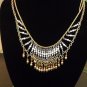Mixed Metal Beaded Drape Bib Necklace