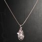 Elegant Rhinestone with Sliver Plated Water Drop Pendant Necklace