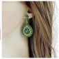 Boho Style Shades of Greens Teardrop Shape Faux Gems