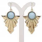 Earrings  Art Deco Theme with Large Center Bead