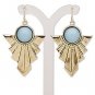 Earrings  Art Deco Theme with Large Center Bead