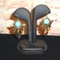Earrings  Art Deco Theme with Large Center Bead