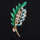 Dainty Graceful Leaf with Crystals  Enhanced High Fired Enamel Leaves
