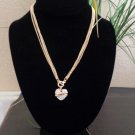 Necklace Heart Pendant "I Love Mom" Crystals and Heart Cut Outs