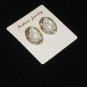 Vintage Theme Classic Large Button Earrings MOP and Rhinestone