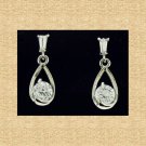 Tear Drop Designer Cubic Zirconia Earrings White Gold Plated
