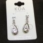 Tear Drop Designer Cubic Zirconia Earrings White Gold Plated