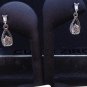 Tear Drop Designer Cubic Zirconia Earrings White Gold Plated