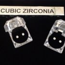 CZ Post Stud Earrings with Surgical Steel CZ .20-25ct