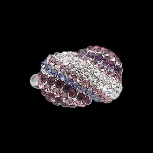 Designer Bold Cocktail Ring Rhinestone Colors Amethyst vary to Purple