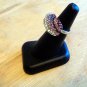 Designer Bold Cocktail Ring Rhinestone Colors Amethyst vary to Purple