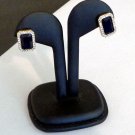 Retro Style Sapphire Blue Earrings with Crystals