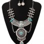 Silver Plated Tribal Statement with Crystals High End Fashion Jewelry