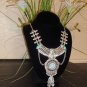 Silver Plated Tribal Statement with Crystals High End Fashion Jewelry