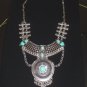 Silver Plated Tribal Statement with Crystals High End Fashion Jewelry