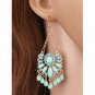 Drop Earrings Aqua Beads with Aqua Crystals