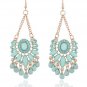 Drop Earrings Aqua Beads with Aqua Crystals