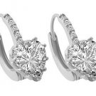 CZ Hearts on a Hoop with Crystals Silver Plated Color Choice Heart