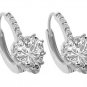 CZ Hearts on a Hoop with Crystals Silver Plated Color Choice Heart