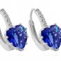 CZ Hearts on a Hoop with Crystals Silver Plated Color Choice Heart