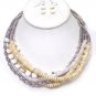 Multi natural beads mix layered necklace sets Color Choice