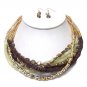 Multi natural beads mix layered necklace sets Color Choice