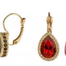 Tear Drop Earrings Dark Purple/Black Color or Ruby Red Color