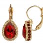 Tear Drop Earrings Dark Purple/Black Color or Ruby Red Color