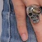 Stainless Steel Scorpion Skull Ring Gold Scorpion on a Steel Silver Skull