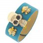 Bracelet Skull with Crystal Eyes Wrist Band Choose from 7 Colors!
