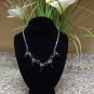 Unusual Shape Bead Necklace Handcrafted Blue or Black