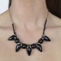 Unusual Shape Bead Necklace Handcrafted Blue or Black
