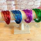 Bracelet, Bangle 40 Interlocking Metallic Textured Steel Bands Color Choice