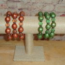 Bracelet, Stretch, Acrylic, Glass Bead Color Choice Autumn Color or Spring Color