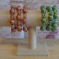 Bracelet, Stretch, Acrylic, Glass Bead Color Choice Autumn Color or Spring Color