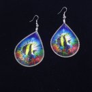 Tropical Fish Earrings Large Hand Crafted in Peru Multi-color