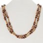 Wood Necklace Back to Nature With Star Print 40" Long