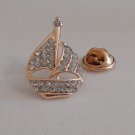 Come Sail Away. Sail Boat Lapel Pin Brooch with Crystals