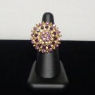 Bold Stretch Ring With Rhinestones in Purple and Lavender Very Pretty