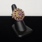 Bold Stretch Ring With Rhinestones in Purple and Lavender Very Pretty