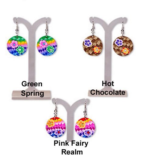 Hippy , Flower Child,  Spring Disk Earrings Your Choice Up Lifting