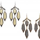 Druzy Drusy Drop Earrings Smoke Gray or Cream Gold Colors