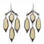 Druzy Drusy Drop Earrings Smoke Gray or Cream Gold Colors